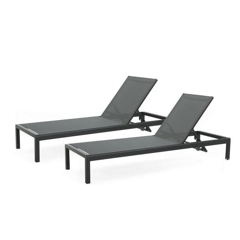 CAPE CORAL KD CHAISE LONGE NOIR (MP2) (ENSEMBLE DE 2)