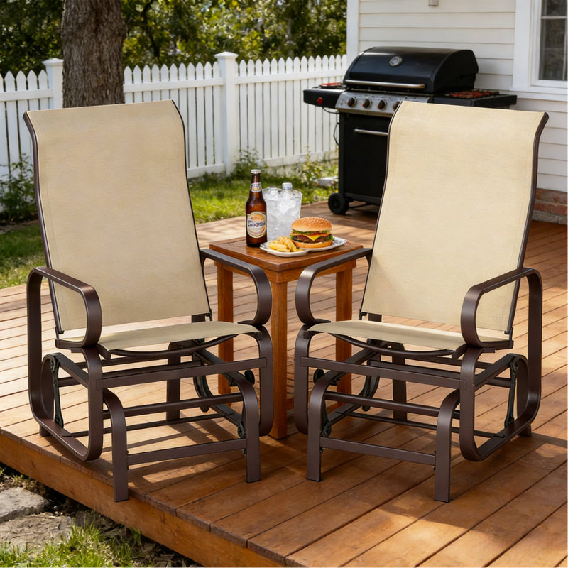 Ensemble de 2 chaises longues confortables
