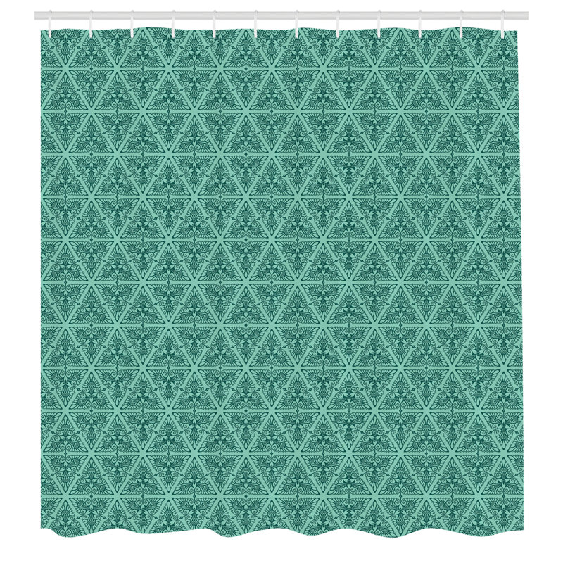 Ensemble de rideau de douche + crochets, H 69 po x l 75 po, Vert trèfle
