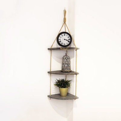 Bezanson 3 Piece Triangle Solid Wood Corner Shelf