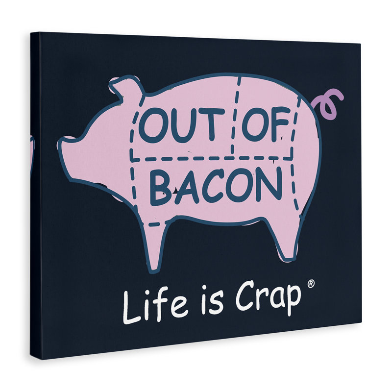 Drôle de bacon sur toile par LIC, H 24 po x l 30 po