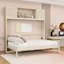 Lit escamotable en bois avec armoires et lattes-1174393470