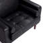Fauteuil club capitonné à accoudoirs carrés en similicuir avec 2 coussins-1509266299