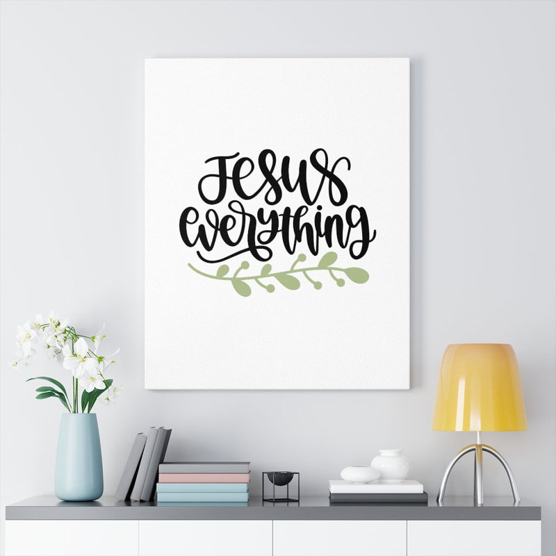 «Jesus Jesus», art textuel sur toile tendue, H 30 po x l 24 po x P 1,25 po