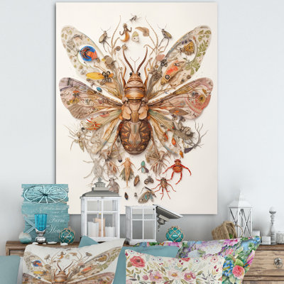 Illustration rétro de papillon de nuit brun