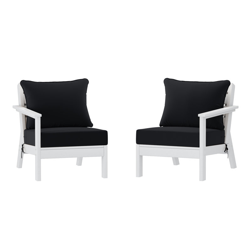 Ensemble de sièges profonds avec coussins, White, Black