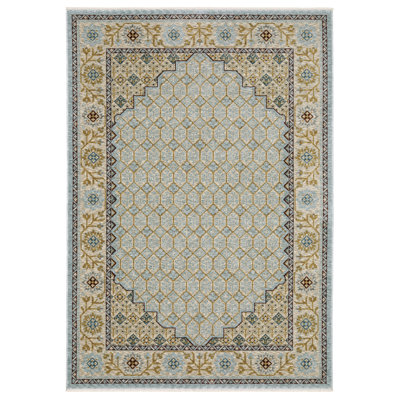 Tapis bleu pâle / doré Edner