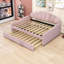 Full Velvet Upholstered Daybed with Trundle-582127516