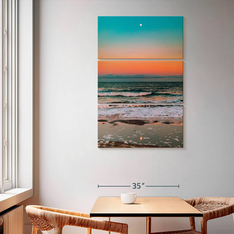 Gillard Sunset Ocean Waves, H 65 po x l 42 po