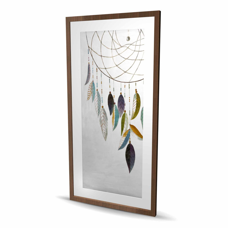 Dreamcatcher with Feathers - Blue Bohemian, reproduction encadrée, H 48 po x l 24 po