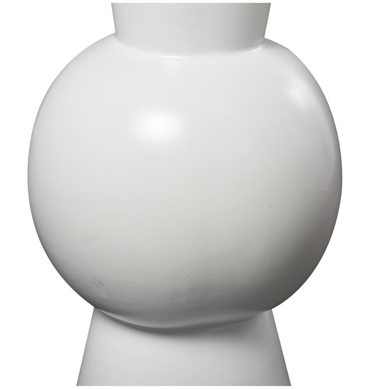 Mable Ceramic Table Vase, White