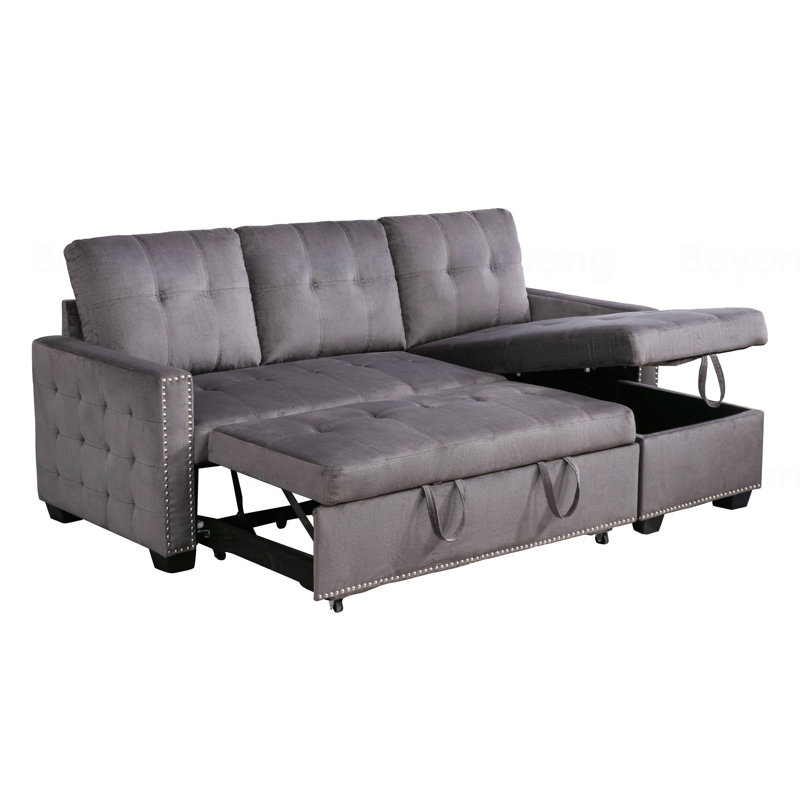 Mared Upholstered Sectional Right Hand Facing, Dark Gray Fabric Incorrect