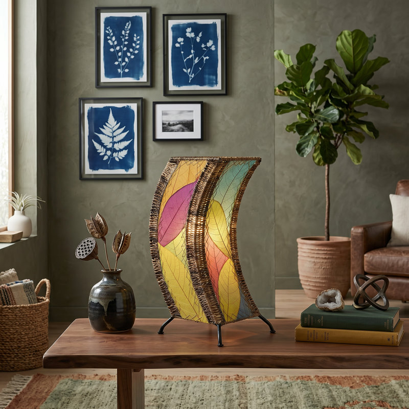 Quintan Metal Novelty Lamp, Green/Blue/Purple