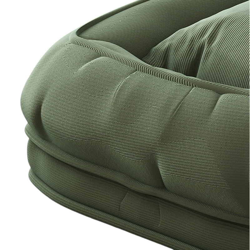Foldable Upholstered Human Dog Bed With 5 Adjustable Position, Includes 2 Soft Pillows, Green