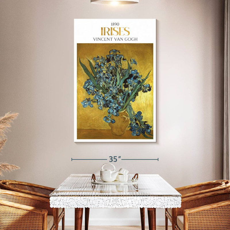 Affiche d'exposition Irises Van Gogh, H 24 po x l 16 po
