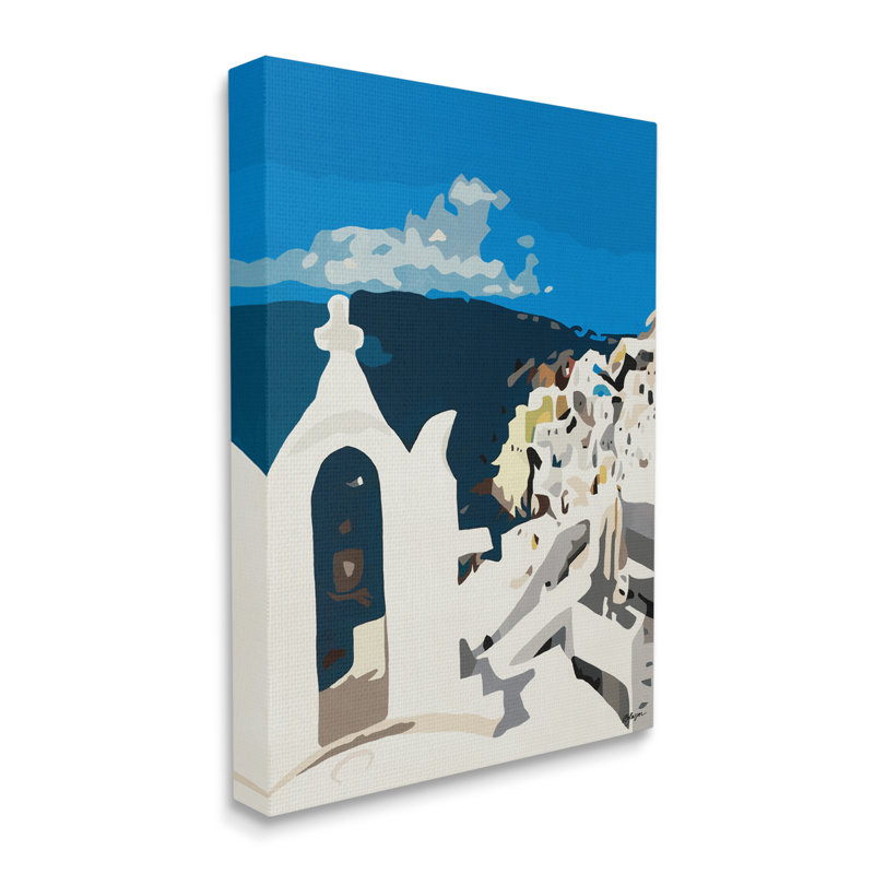 «Traditional Coastal Architecture Cityscape Abstraction» par Beth Ann Lawson - impression, H 40 po x l 30 po, Toile tendue