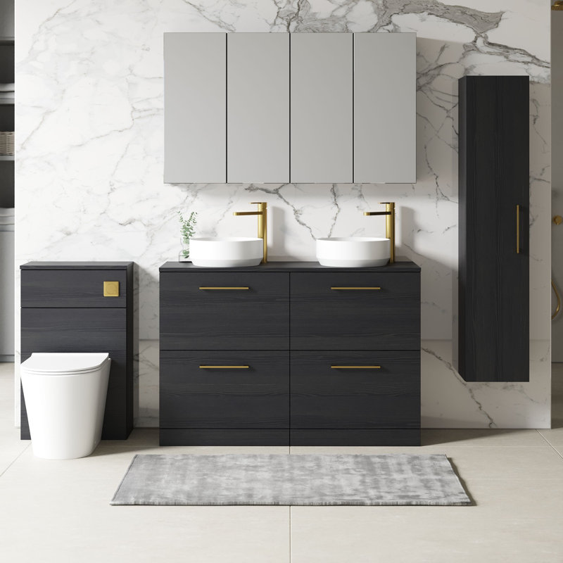 Arno 1205 mm Bathroom Vanity, Charcoal Black
