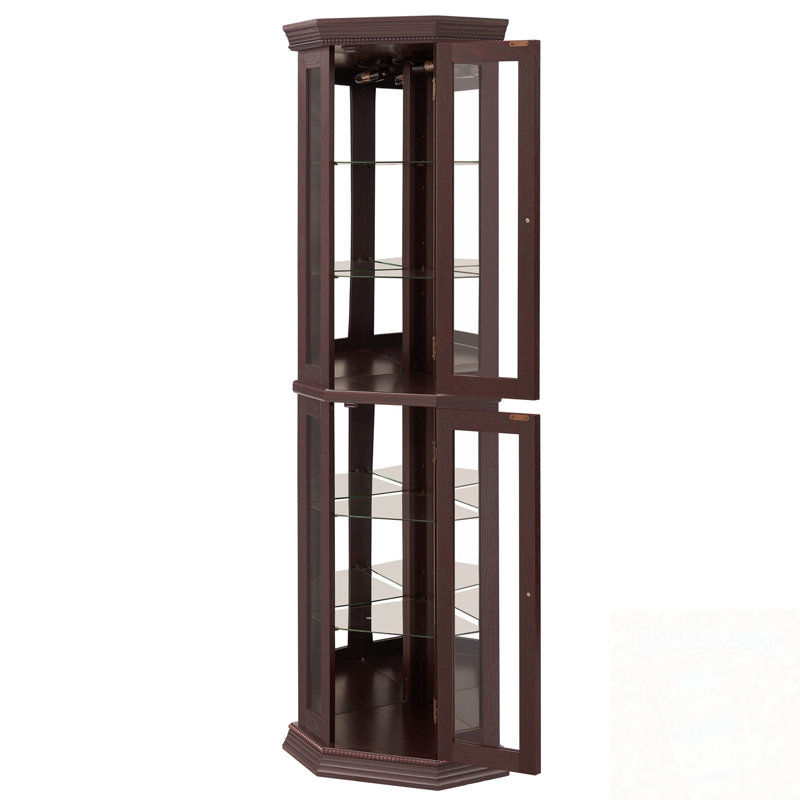 Lighted Accent Cabinet with Glass Doors and Adjustable Shelving