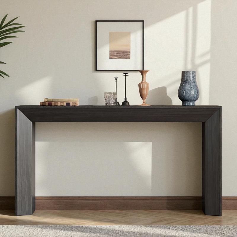 59.03" Console Table, Black, Black