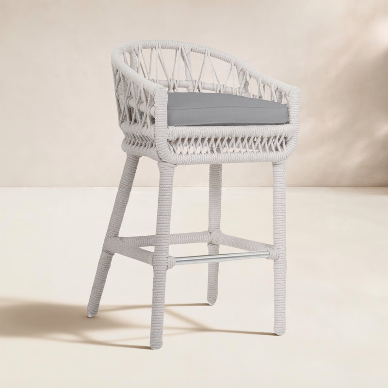 Dana Outdoor Bar Stool, Canvas Granite Sunbrella® Canvas