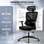Ergonomic Office Chair, Desk Chair with 3D Lumbar Support, Adjustable Armrests, Headrest & Scratch-Free Wheels, Computer Chair with 140 kg Weight Capacity, Comfortable Swivel Chair for Office