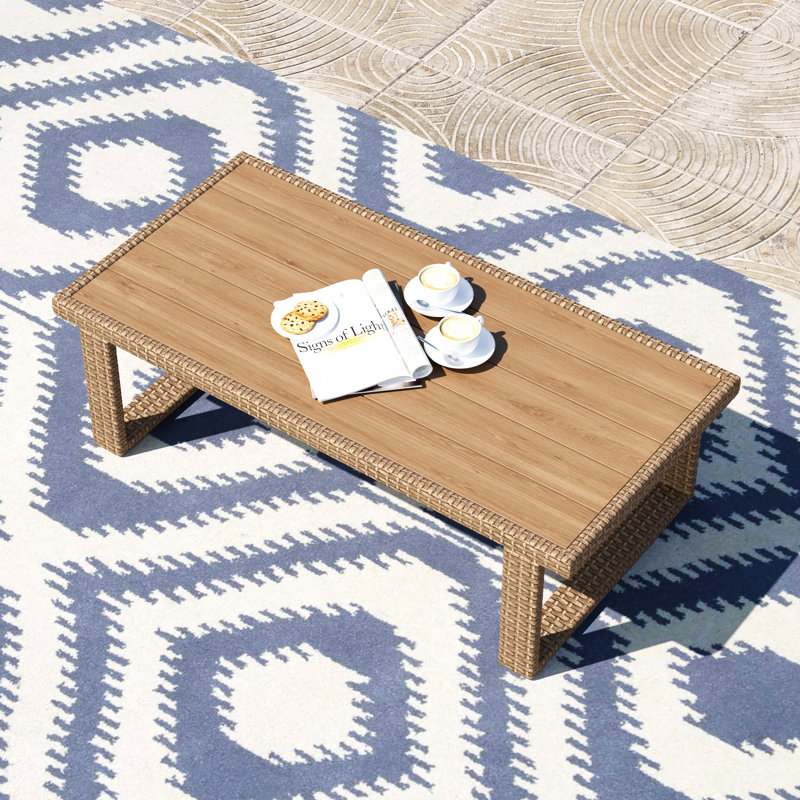 Rattan Coffee Table For Conversation Sofa Set