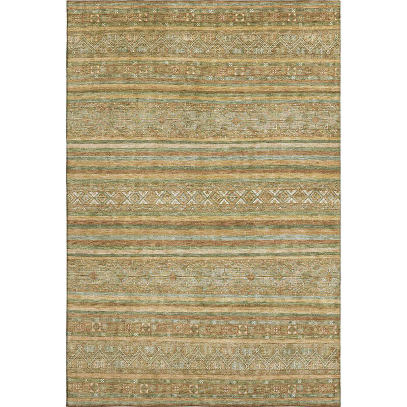 Premium Machine Washable Lampkins AMF1644 Stripes Rug, Rectangle 8' x 10'