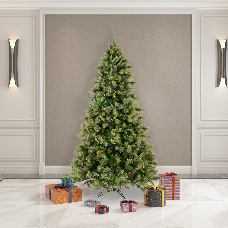 15' Cashmere Pine Christmas Tree with 3850 LED Lights with Stand, 5.5' H, Multi-colored LED