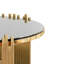 Table basse en verre noir avec structure en acier inoxydable robuste pour surface de vie