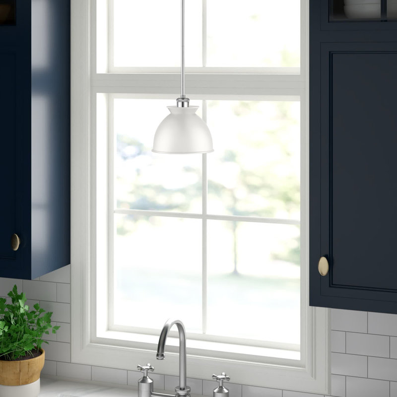 Arev 1 - Light Single Pendant, Glossy White, LED, Polished Chrome