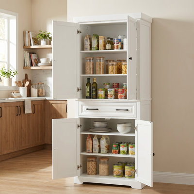 71' Kitchen Pantry Storage Cabinet with Drawer and Adjustable Shelves,Magnetic Doors, and Anti-Tip Design