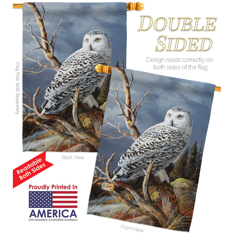 40 x 28 po en polyester à 2 côtés superior vantage hibou ensemble de drapeau