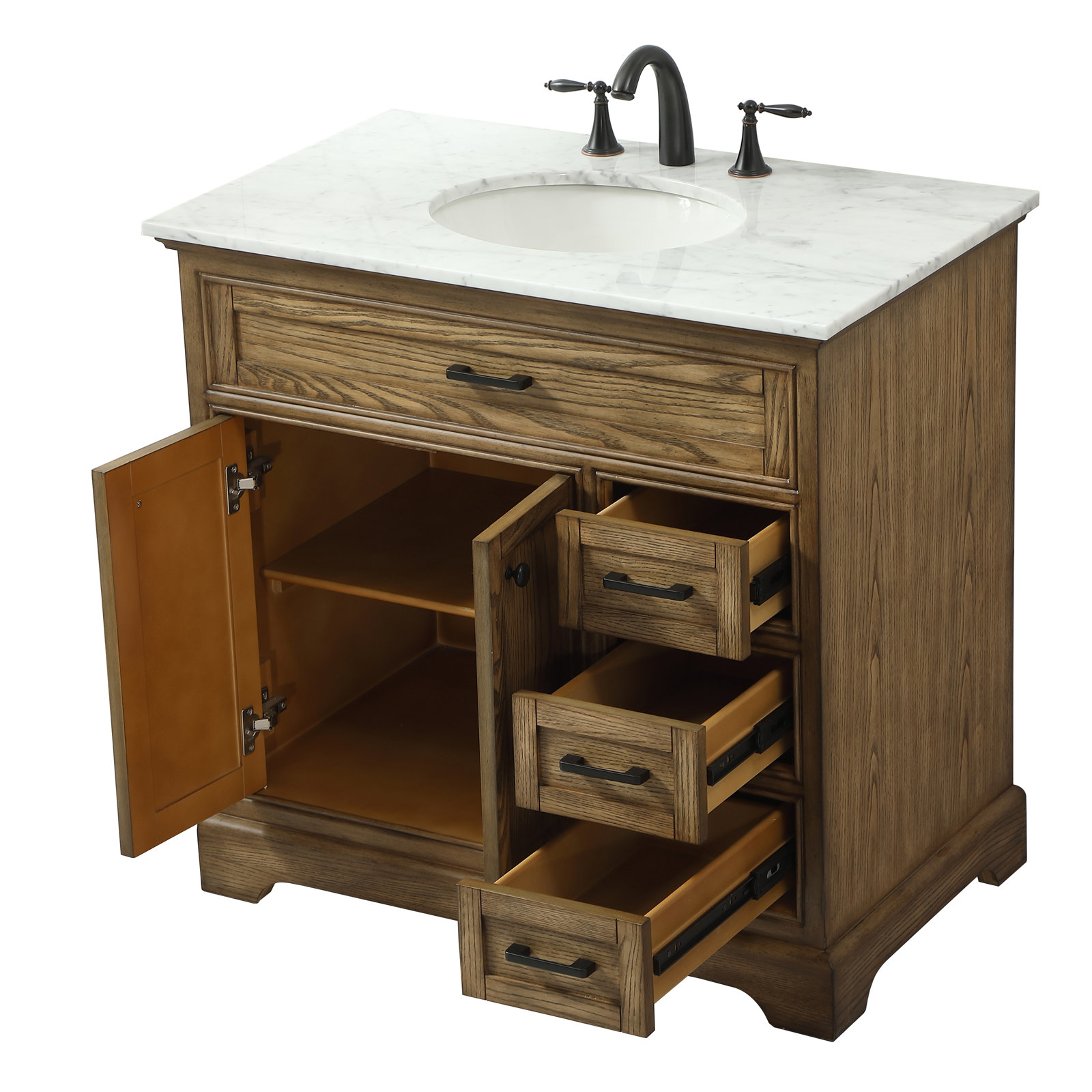 Hermes 36'' Single Bathroom Vanity, Driftwood