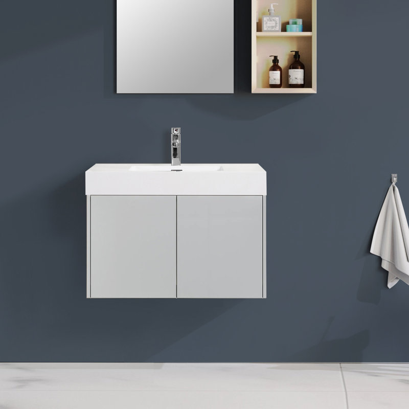 Integrated Solid Surface Basin WITHOUT Drain And Faucet, Glossy White Color