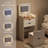3-in-1 Vanity Table With Flip-up Mirror And Lights, Space-saving Makeup Desk With Hidden Stool And Storage Drawers-1424291093