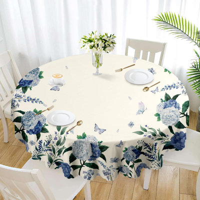 Nappe ronde 60 po, nappe florale imperméable et infroissable, housse de table en polyester pour fête