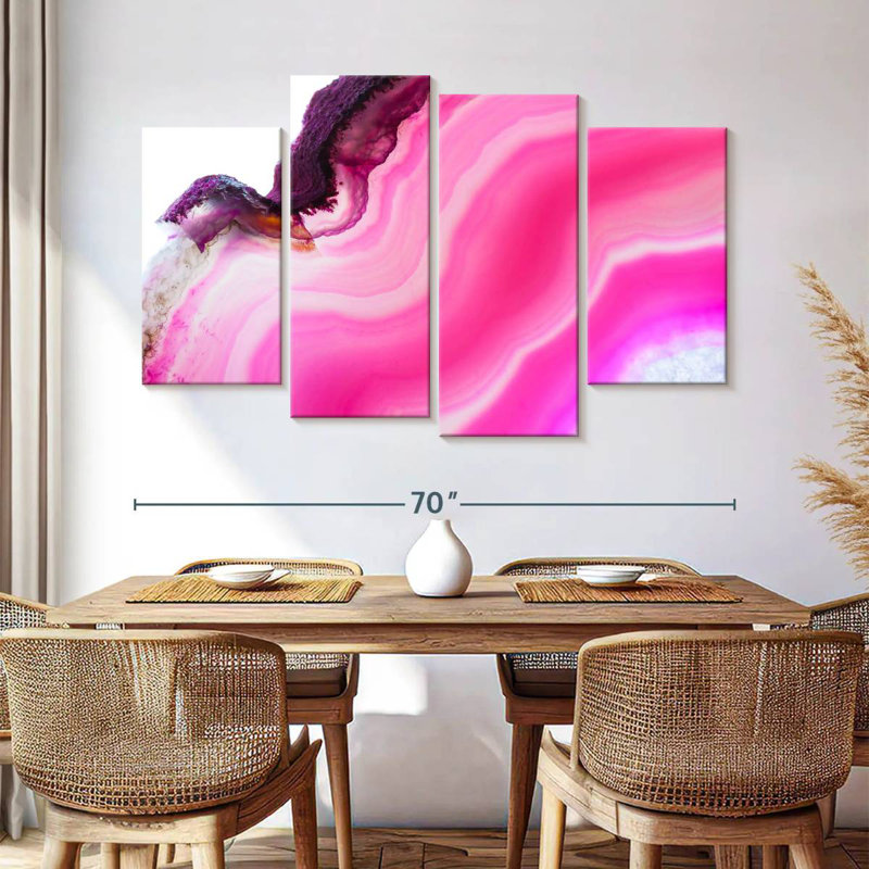 Avery magenta abstrait, H 42 po x l 68 po