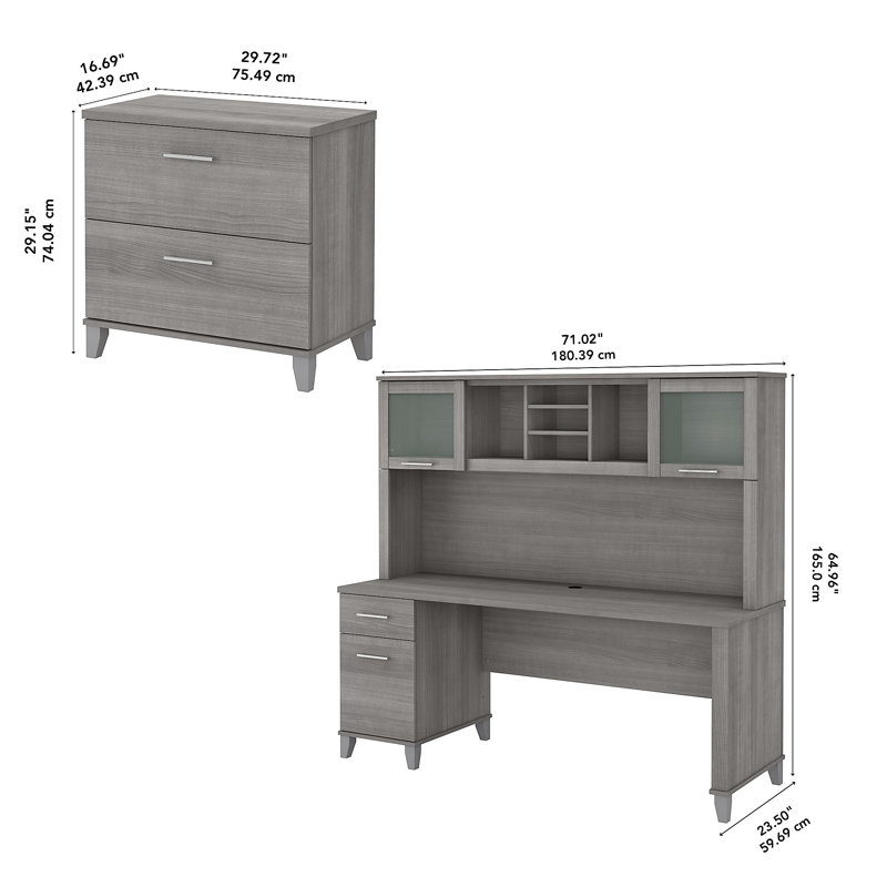 Ozro 71'' Desk, Platinum Gray