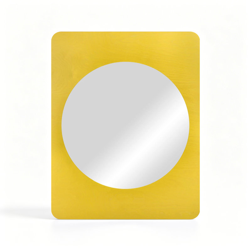 Miroir rectangulaire en similicuir, H 35,43 po x l 27,56 po, Yellow