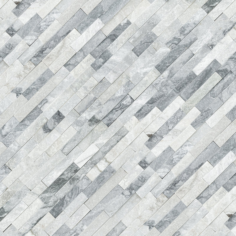 Stonecrest 6 in. x 24 in. Split Face Natural Stone Ledger Panel Wall Tile, Glacier Gris