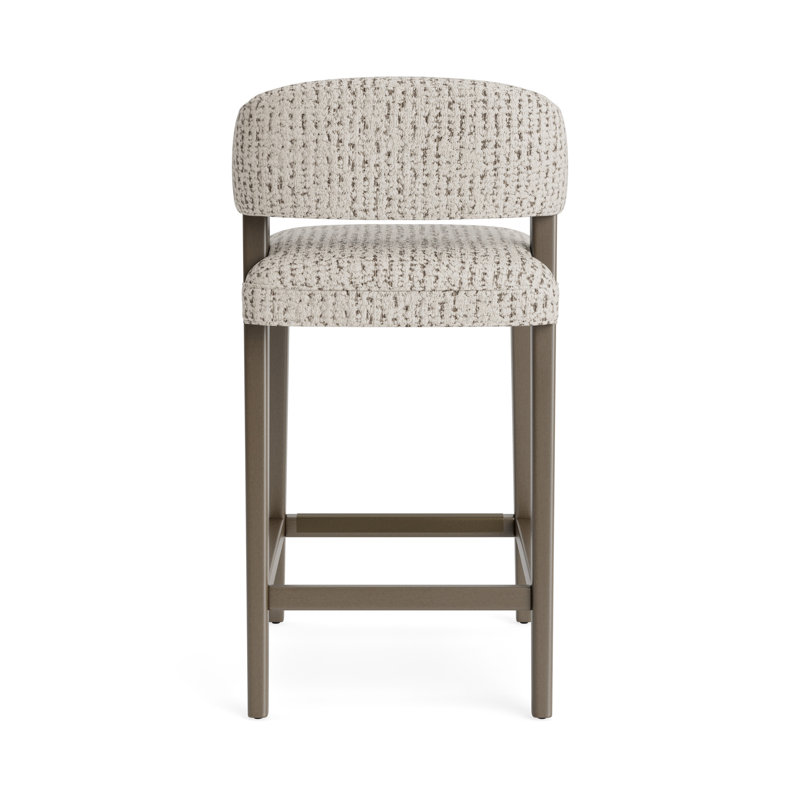 Keane Bar Stool, Marshmallow - Toast, Driftwood, Bar Stool (30” Seat Height)