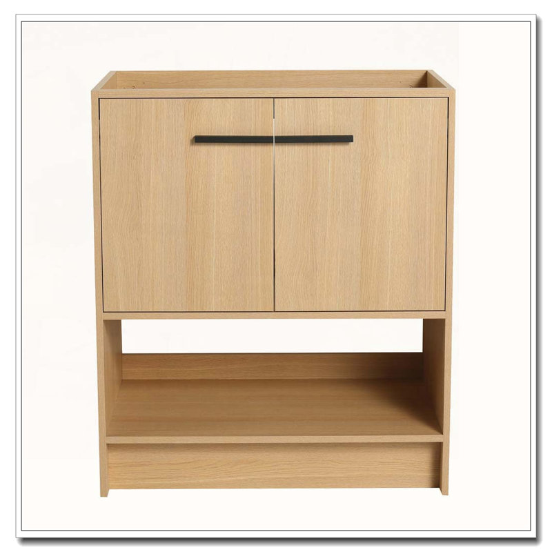 Freestanding Bathroom Vanity Cabinet With Two Doors Without Sink, Oak