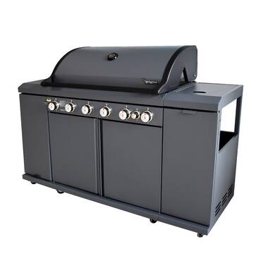 Royal Gourmet GA6402S Stainless Steel Gas Grill, Premier 6-Burner BBQ Grill  with Sear Burner and Side Burner, 74,000 BTU, Cabinet Style, Outdoor Party  Grill, Silver 