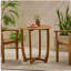 Outdoor Round Acacia Wood Accent Table,27.5" Teak