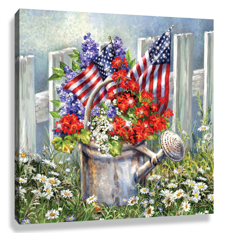 Motif patriotique de jardin avec cristaux éblouissants