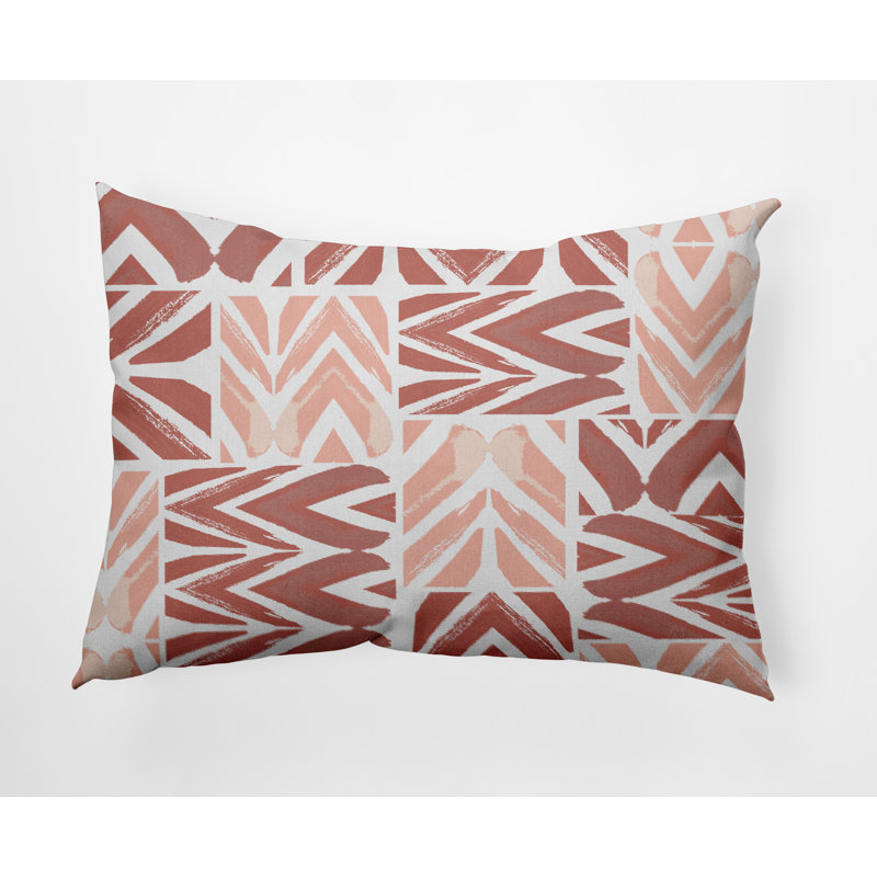 Chevron Outdoor Reversible Throw Pillow, Terra Cotta