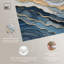 Art abstrait bleu sur toile dorée par Art Remedy-104627144-104627155