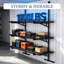 Étagère murale de garage robuste et étagère à contenant d'expédition - support de rangement réglable en métal à 3 niveaux avec supports de tablette suspendus, espace de rangement vertical sans perçage pour espacement de cadre de 43,3 po / 55,1 po