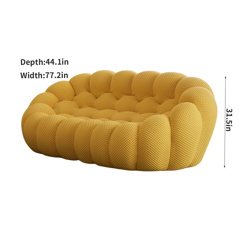 Canapé simple jaune Creative, H 31,5 po x l 77,2 po x P 44,1 po, 2
