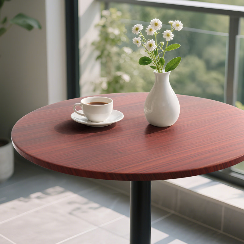 Table bistro Valencia Holton à hauteur ajustable avec base en métal robuste et plateau en panneau de fibres à densité moyenne Valencia